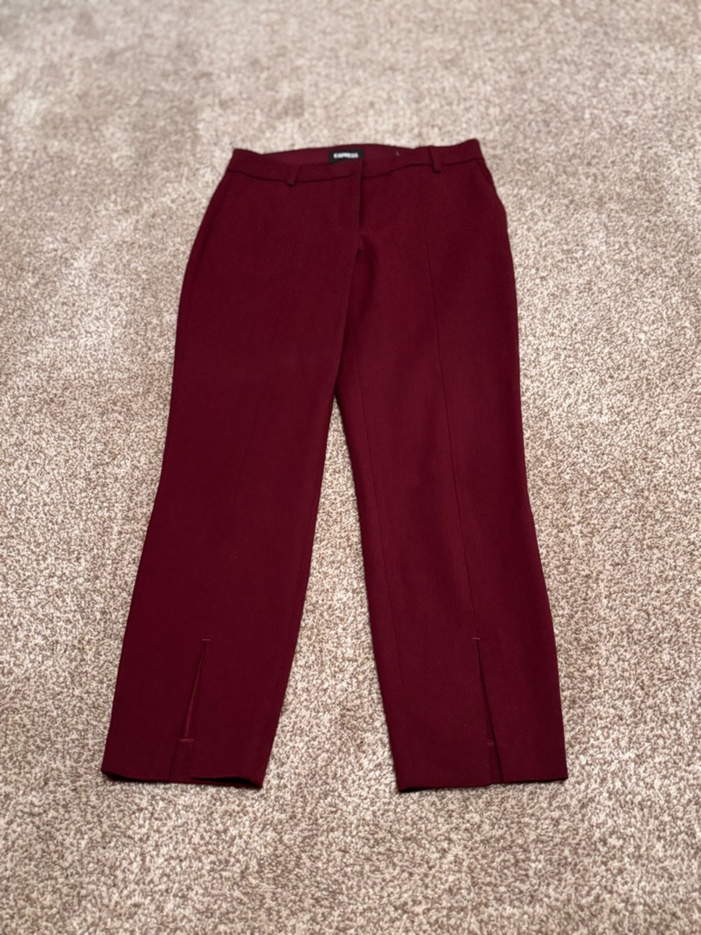Express Deep Wine Straight Ankle Pants